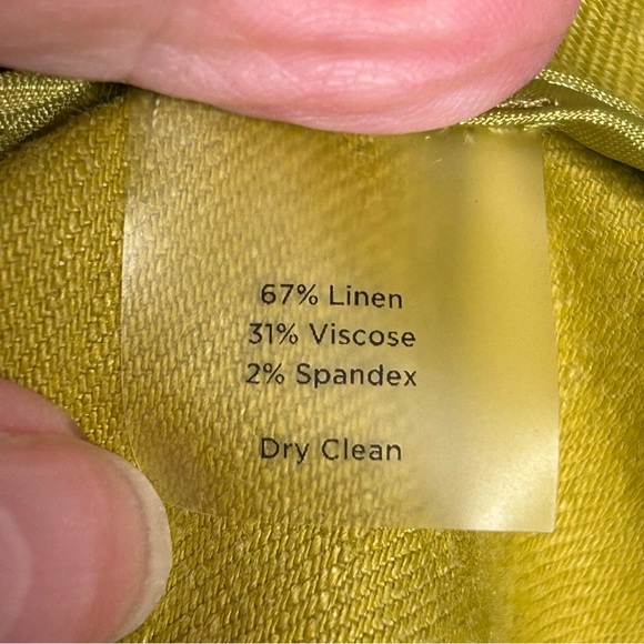 Talbots Collection Green Linen Blend 3/4 Length Sleeves Open Style Jacket Sz 14 - Picture 8 of 8